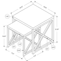 40.5" Particle Board and Chrome Metal Two Pieces Nesting Table Set