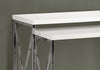 32.5" Glossy White Particle Board and Chrome Metal Two Piece Accent Table