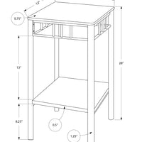 28" Bronze Metal and Cappuccino Marble Accent Table