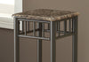 28" Bronze Metal and Cappuccino Marble Accent Table