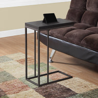 25.25" Cappuccino Particle Board and Bronze Metal Accent Table