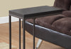 25.25" Cappuccino Particle Board and Bronze Metal Accent Table