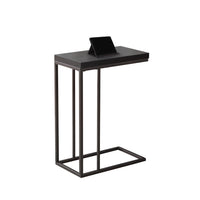 25.25" Cappuccino Particle Board and Bronze Metal Accent Table