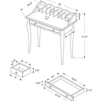 38" Solid Wood and MDF Desk