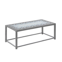 17" Hammered Metal Coffee Table with a Tile Top