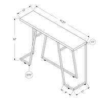 32" Particle Board and Chrome Metal Accent Table