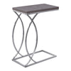 25" Grey MDF and Chrome Metal Accent Table