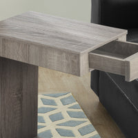 24" Dark Taupe Particle Board, and MDF Accent Table with a Hollow Core