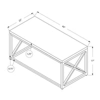 17" Natural Particle Board and Chrome Metal Coffee Table