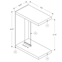 24.75" Particle Board and Clear Tempered Glass Accent Table