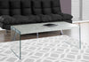 16.25" Grey Cement Particle Board and Tempered Glass Coffee Table