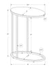 25" Particle Board and Chrome Metal Accent Table