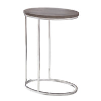 25" Particle Board and Chrome Metal Accent Table