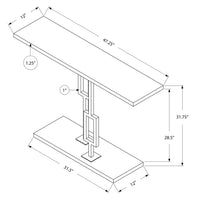 32" Black Cement Particle Board and Black Nickel Metal Accent Table