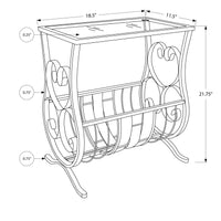 21.75" Metal and Clear Tempered Glass Accent Table