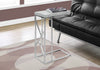 25.25" Grey Cement Particle Board and Chrome Metal Accent Table