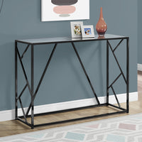 32" Black Metal Accent Table with a Mirror Top