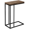 25.25" Brown Particle Board and Black Metal Accent Table