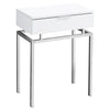 23.25" Particle Board and Chrome Metal Accent Table