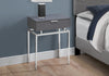 23.25" Grey Particle Board and Chrome Metal Accent Table