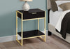 24" Cappuccino Particle Board and MDF, and Gold Metal Accent Table