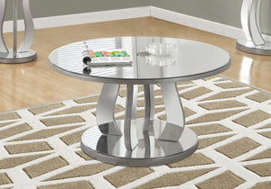 18" Brushed Silver MDF Coffee Table with a Mirror Top