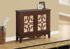 32" Dark Walnut MDF Accent Chest with Mirrored Glass