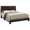 45.75" Dark Brown Solid Wood, MDF, and Foam Queen Size Bed with a Leather Look