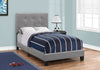 45.75" Grey Solid Wood, MDF, and Foam Twin Size Bed with a Leather Look