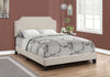 45.5" Beige Solid Wood, Linen, MDF, and Foam Full Size Bed with a Chrome Trim