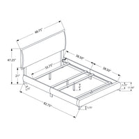 47.25" White Solid Wood, MDF, Foam, and Linen Twin Sized Bed with Chrome Legs