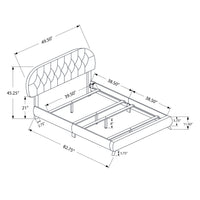 45.25" Brown Solid Wood, MDF, Foam, and Linen Twin Sized Bed with Wood Legs