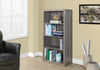 47.5" Dark Taupe Particle Board And Mdf Bookshelf With Adjustable Shelves