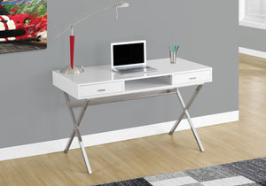 29.25" Particle Board and Chrome Metal Computer Desk