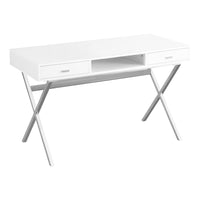 29.25" Particle Board and Chrome Metal Computer Desk