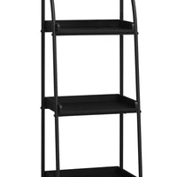 48" MDF and Black Metal Bookshelf