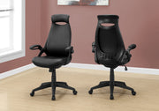 46.8" Black Leather Look, Polypropylene, and Metal Multi Position Office Chair