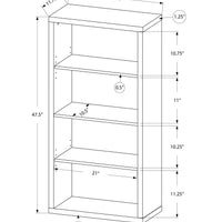 47.5" Grey Particle Board and MDF Bookshelf with Adjustable Shelves