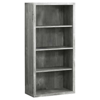 47.5" Grey Particle Board and MDF Bookshelf with Adjustable Shelves