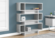 54.75" White and Cement Particle Board and MDF Bookcase with a Hollow Core