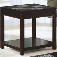 26" Cappuccino Veneer Accent Table