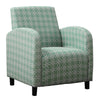 32.5" Faded Green Polyester, Foam, and Solid Wood Accent Chair