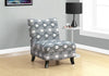 33" Geometric Pattern Fabric, Solid Wood, and Foam Accent Chair