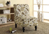 33" Brown and Gold Polyester, Foam, MDF, and Solid Wood Accent Chair