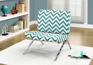 30" Polyester, Cotton, Foam, MDF, and Chrome Metal Accent Chair