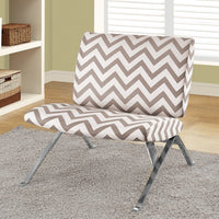 30" Dark Taupe Polyester, Cotton, Foam, MDF, and Chrome Metal Accent Chair