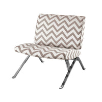 30" Dark Taupe Polyester, Cotton, Foam, MDF, and Chrome Metal Accent Chair