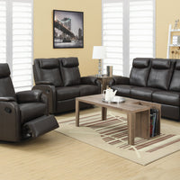 41" Brown Bonded Leather Reclining Sofa