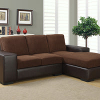 37" Corduroy Sofa Lounger with a Brown Leather Look