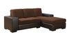 37" Corduroy Sofa Lounger with a Brown Leather Look